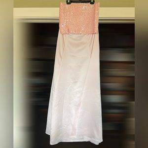 Moda International Pink Gown Sequin Tube Top and Satin Skirt